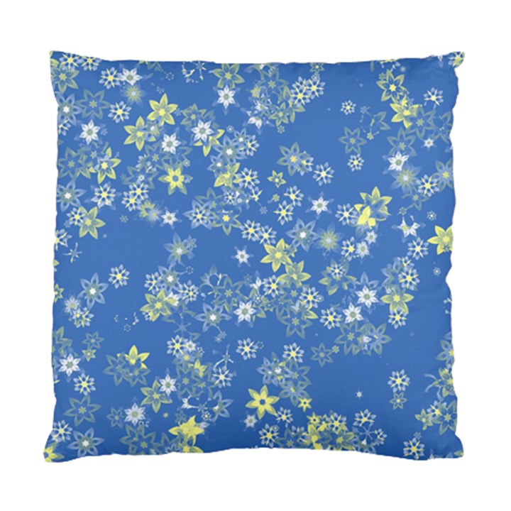 Yellow Flowers on Blue Standard Cushion Case (One Side)