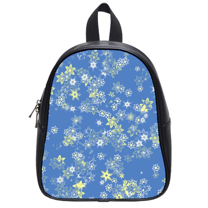 Yellow Flowers on Blue School Bag (Small)