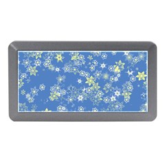 Yellow Flowers On Blue Memory Card Reader (mini) by SpinnyChairDesigns