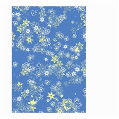 Yellow Flowers On Blue Small Garden Flag (two Sides) by SpinnyChairDesigns