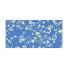 Yellow Flowers On Blue Yoga Headband by SpinnyChairDesigns