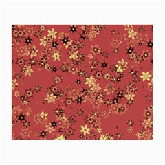 Gold and Rust Floral Print Small Glasses Cloth