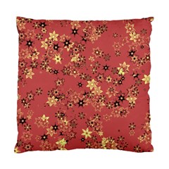 Gold And Rust Floral Print Standard Cushion Case (two Sides) by SpinnyChairDesigns