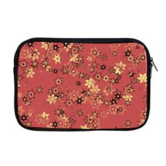 Gold And Rust Floral Print Apple Macbook Pro 17  Zipper Case by SpinnyChairDesigns