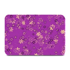 Gold Purple Floral Print Plate Mats by SpinnyChairDesigns