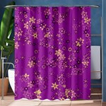 Gold Purple Floral Print Shower Curtain 60  x 72  (Medium)  60 x72  Curtain