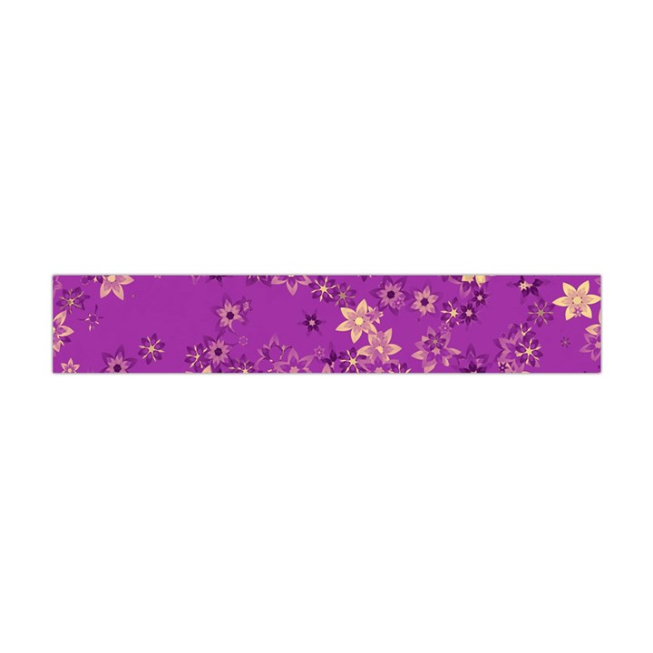 Gold Purple Floral Print Flano Scarf (Mini)