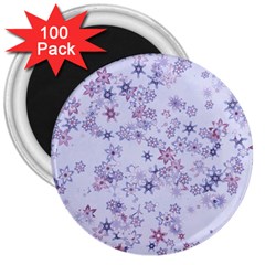 Pastel Purple Floral Pattern 3  Magnets (100 Pack) by SpinnyChairDesigns