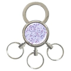 Pastel Purple Floral Pattern 3-ring Key Chain by SpinnyChairDesigns