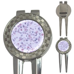 Pastel Purple Floral Pattern 3-in-1 Golf Divots by SpinnyChairDesigns