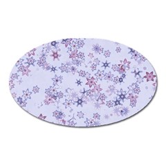 Pastel Purple Floral Pattern Oval Magnet by SpinnyChairDesigns