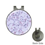 Pastel Purple Floral Pattern Hat Clips with Golf Markers Front