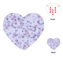 Pastel Purple Floral Pattern Playing Cards Single Design (heart) by SpinnyChairDesigns