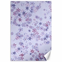 Pastel Purple Floral Pattern Canvas 12  X 18  by SpinnyChairDesigns