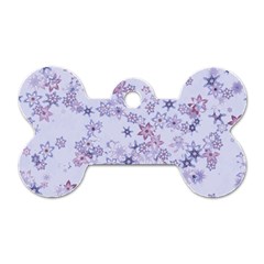 Pastel Purple Floral Pattern Dog Tag Bone (one Side) by SpinnyChairDesigns