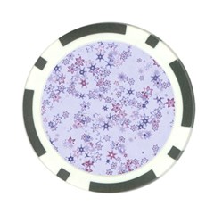 Pastel Purple Floral Pattern Poker Chip Card Guard (10 Pack) by SpinnyChairDesigns