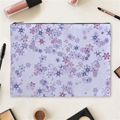 Pastel Purple Floral Pattern Cosmetic Bag (xl) by SpinnyChairDesigns