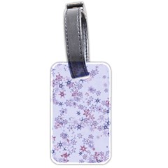 Pastel Purple Floral Pattern Luggage Tag (two Sides) by SpinnyChairDesigns