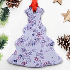 Pastel Purple Floral Pattern Christmas Tree Ornament (two Sides) by SpinnyChairDesigns