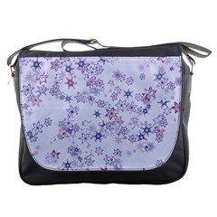 Pastel Purple Floral Pattern Messenger Bag by SpinnyChairDesigns