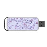 Pastel Purple Floral Pattern Portable USB Flash (One Side) Front