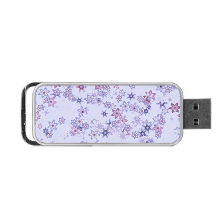 Pastel Purple Floral Pattern Portable USB Flash (One Side)