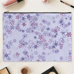 Pastel Purple Floral Pattern Cosmetic Bag (xxxl) by SpinnyChairDesigns