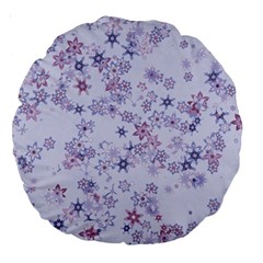 Pastel Purple Floral Pattern Large 18  Premium Round Cushions by SpinnyChairDesigns