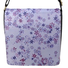 Pastel Purple Floral Pattern Flap Closure Messenger Bag (s) by SpinnyChairDesigns