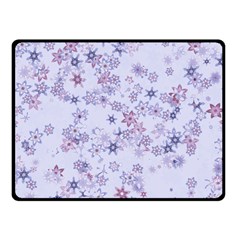 Pastel Purple Floral Pattern Double Sided Fleece Blanket (small)  by SpinnyChairDesigns