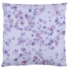 Pastel Purple Floral Pattern Large Flano Cushion Case (one Side) by SpinnyChairDesigns