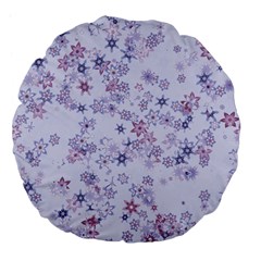 Pastel Purple Floral Pattern Large 18  Premium Flano Round Cushions by SpinnyChairDesigns