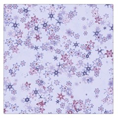 Pastel Purple Floral Pattern Large Satin Scarf (square) by SpinnyChairDesigns