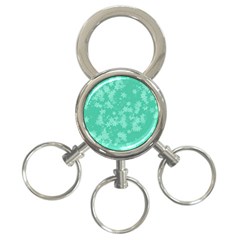 Biscay Green Floral Print 3-ring Key Chain by SpinnyChairDesigns