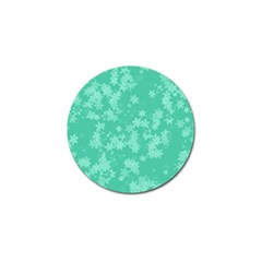 Biscay Green Floral Print Golf Ball Marker by SpinnyChairDesigns