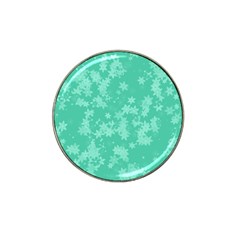 Biscay Green Floral Print Hat Clip Ball Marker (4 Pack) by SpinnyChairDesigns