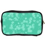 Biscay Green Floral Print Toiletries Bag (Two Sides) Front