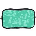 Biscay Green Floral Print Toiletries Bag (Two Sides) Back