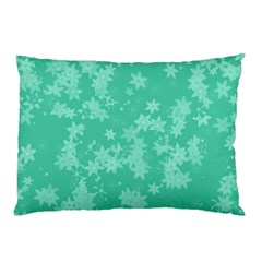 Biscay Green Floral Print Pillow Case (two Sides) by SpinnyChairDesigns