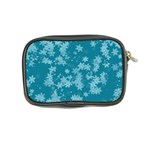 Teal Blue Floral Print Coin Purse Back