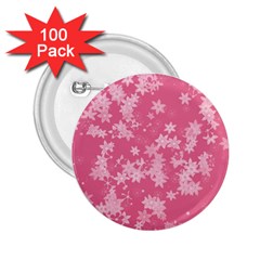 Blush Pink Floral Print 2 25  Buttons (100 Pack)  by SpinnyChairDesigns