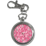 Blush Pink Floral Print Key Chain Watches Front