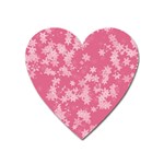 Blush Pink Floral Print Heart Magnet Front