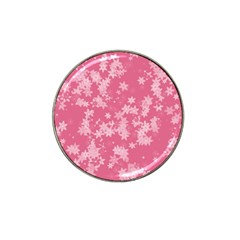 Blush Pink Floral Print Hat Clip Ball Marker (4 Pack) by SpinnyChairDesigns