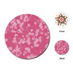 Blush Pink Floral Print Playing Cards Single Design (Round) Front