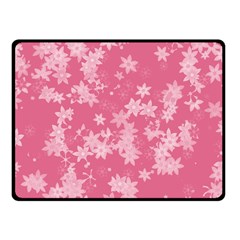 Blush Pink Floral Print Fleece Blanket (small) by SpinnyChairDesigns