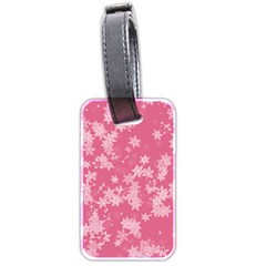 Blush Pink Floral Print Luggage Tag (two Sides) by SpinnyChairDesigns