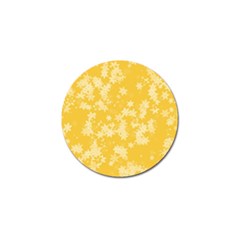 Saffron Yellow Floral Print Golf Ball Marker by SpinnyChairDesigns