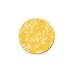 Saffron Yellow Floral Print Golf Ball Marker Front