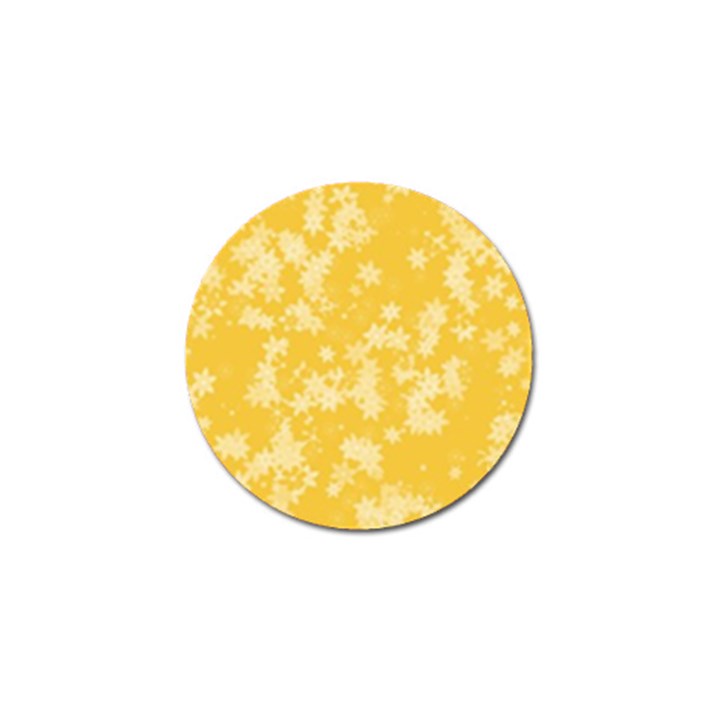 Saffron Yellow Floral Print Golf Ball Marker